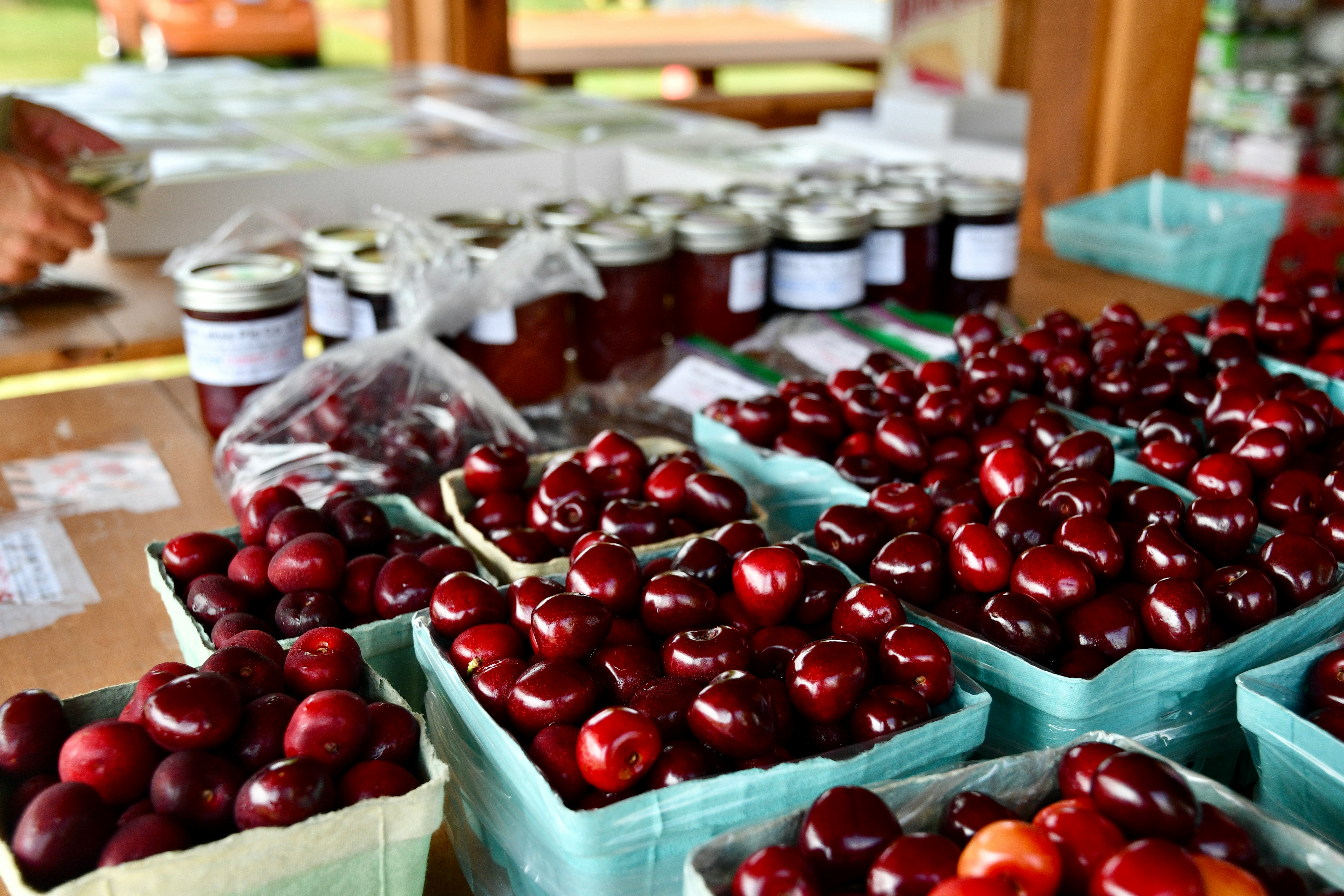 baskets of cherries